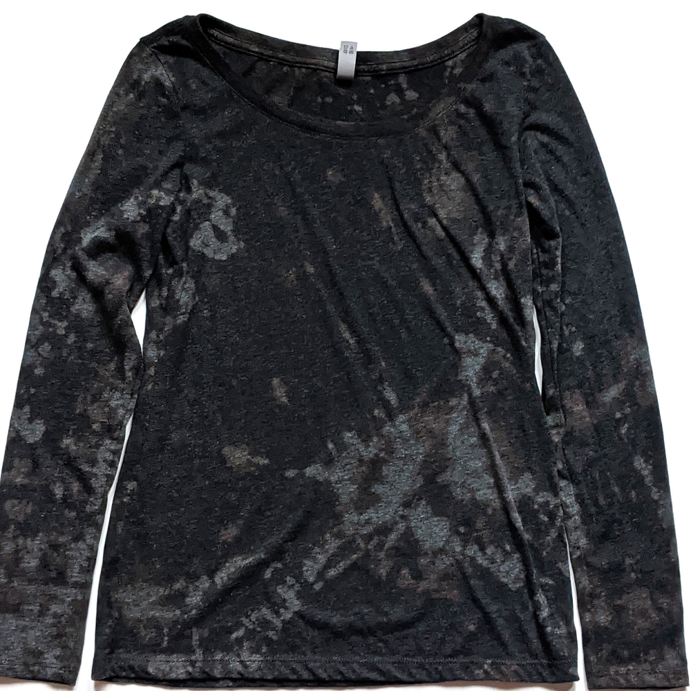Vintage Black Reverse Tie Dye Long Sleeve